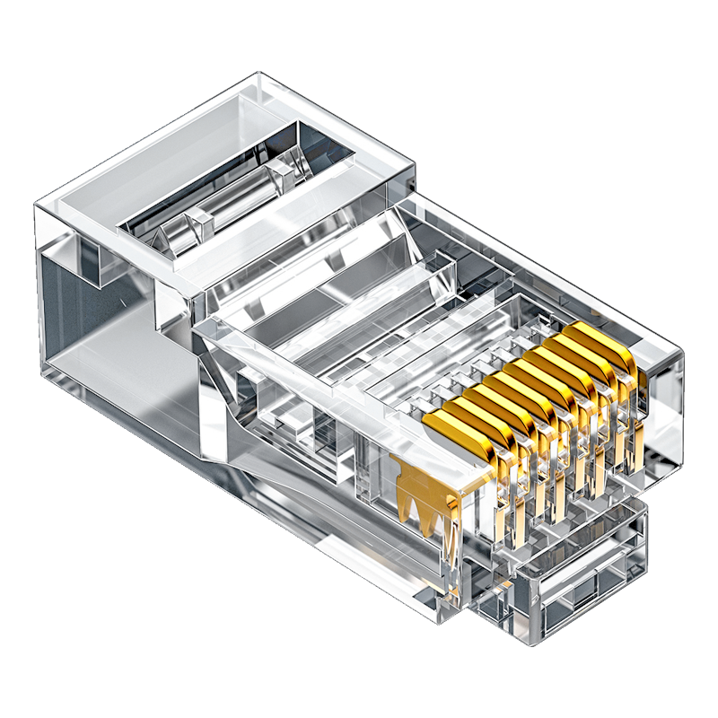 Rc-8100 category 6 network cable crystal head category 6 RJ45 gigabit network connector engineering grade computer network cable 8p8c gold plated broadband connector 100/box