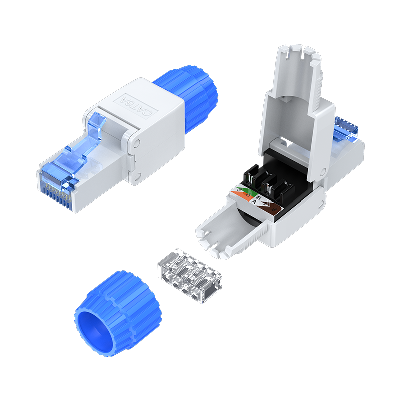 Cmrj6a01 super class VI pressure free crystal head engineering level cat6a server RJ 450000 megabyte network cable free crystal head single installation